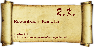 Rozenbaum Karola névjegykártya